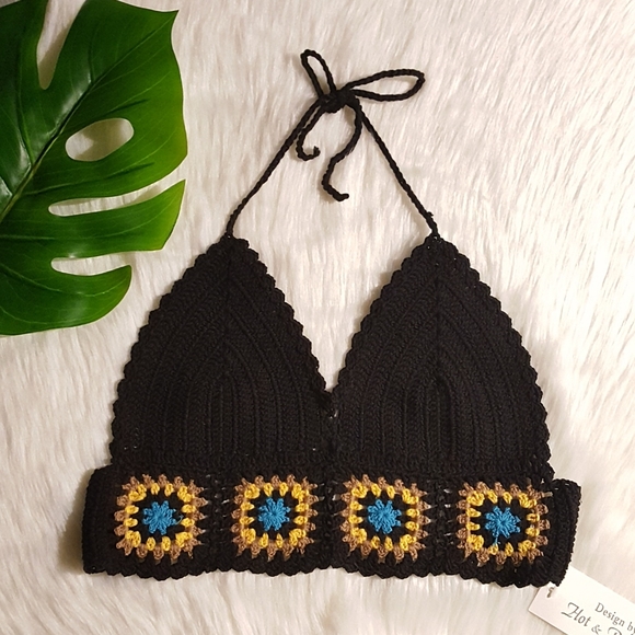 Hot & Delicious Tops - Crochet crop top bralette